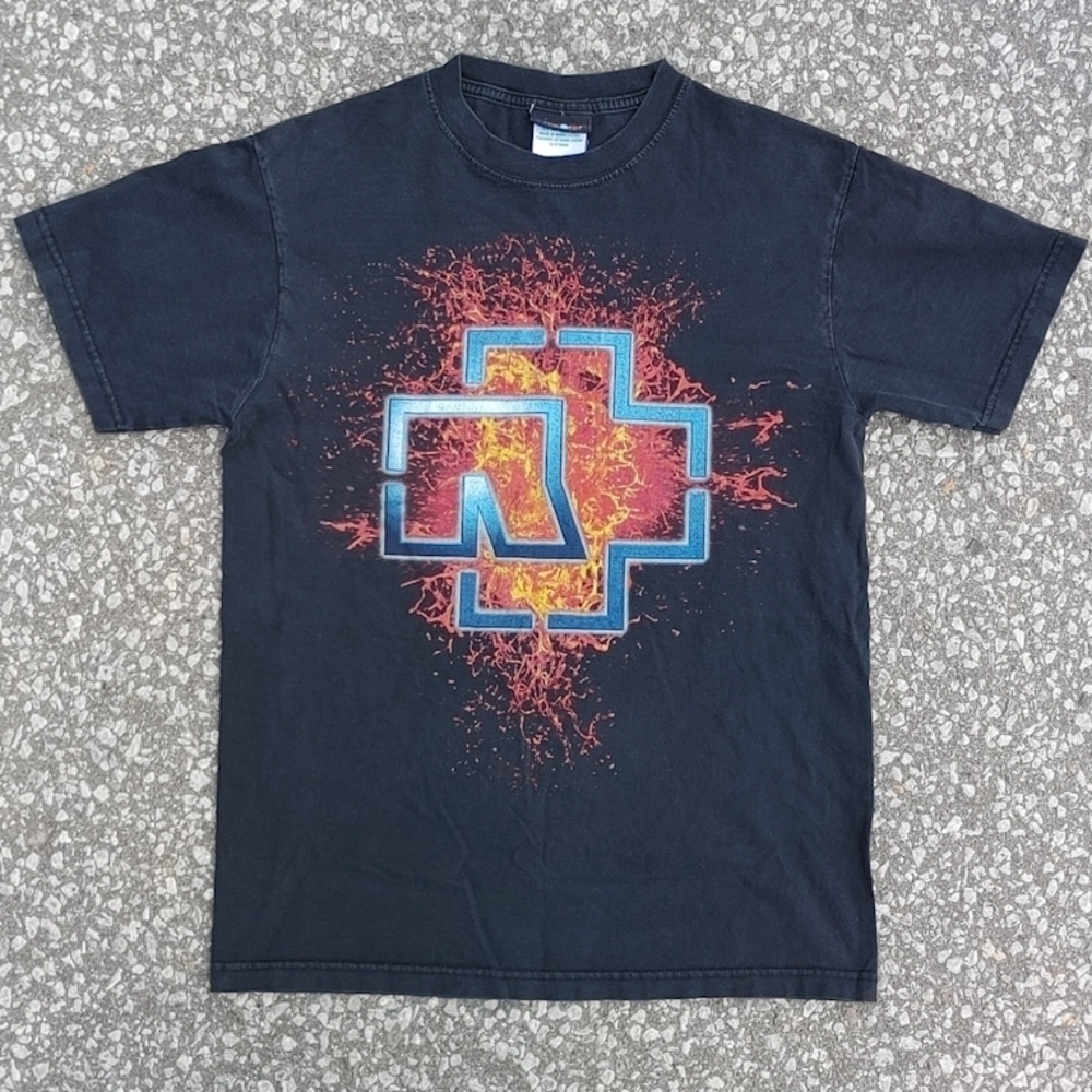 Vtg 2006 Rammstein Industrial Metal Double Sided Print T-Shirt Size (M)